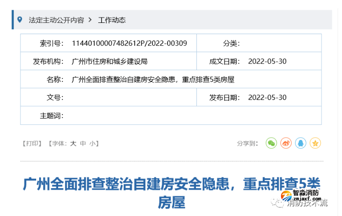 广州市住建局：重点排查5类自建房包括城中村公寓等经营性房屋